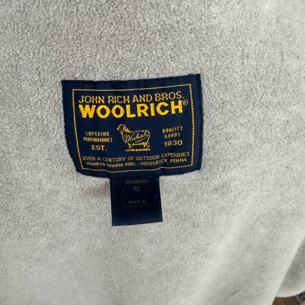 Woolrich Taupe Colour Women’s Long Hooded Parka Coat 2-Layer Lined XL - Picture 7 of 12